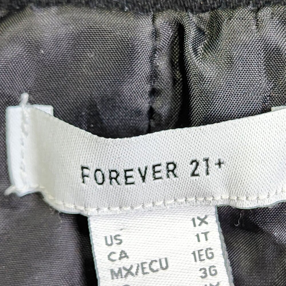 Forever 21+ Black Jacket With Embroidered Peace Sign "Black Is Power" Text Desig - Picture 7 of 12